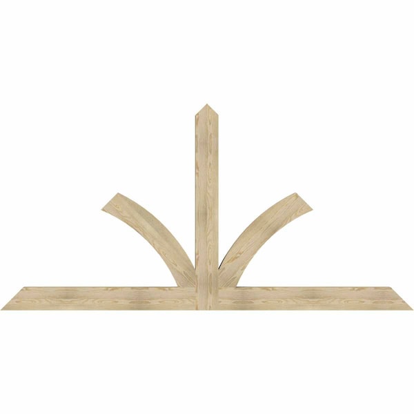 Ekena Millwork Richland Rough Sawn Timber Gable Bracket, Douglas Fir, 108"W x 54"H x 4"D x 6"F, 12/12 Pitch GBW108X54X0406RIC00RDF - main